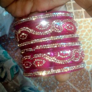 Pink &amp; Gold Glitter Bangles