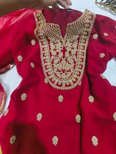Hot Red Heavy Garara Suit ❤️