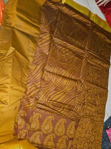 Brown Cotton Saree
