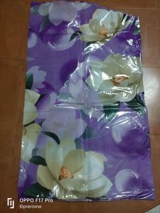 Long Lavender Table Cloth With Eligent Flowers