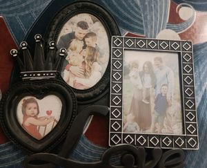 Black Or White Multi Triple Aperture Photo Frame With Love