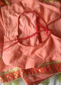 saree with Cute Gingham Dress