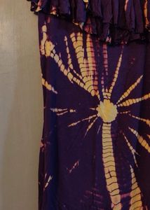 Purple Tie-Dye One Shoulder Dress