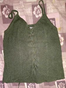 Green Knit Tank Top