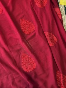 Red Embroidered Saree