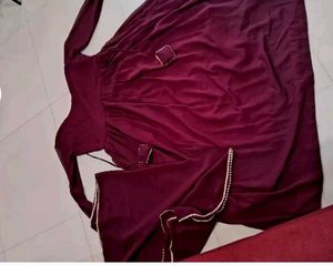 Elegant Maroon Anarkali Suit