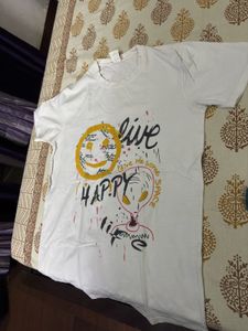 White Graphic Print Tee