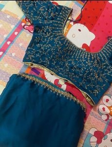Satin party wear saree