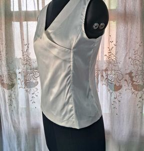 White Satin Top