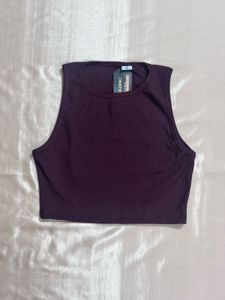 Burgundy Ribbed Tank Top