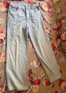 Light Wash Wide Leg Baggy korean Jeans