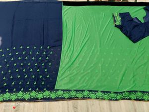 🇳🇿💫❤️ Elegant Green &amp; Neavy Blue Saree