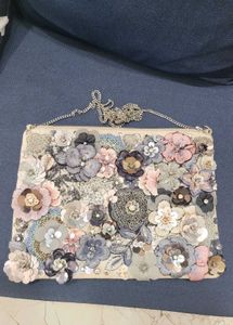 Accessorize London Posey Floral Ziptop Clutch Bag