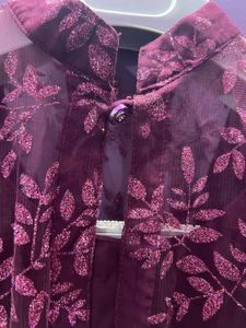 Elegant Maroon Floral Maxi Dress