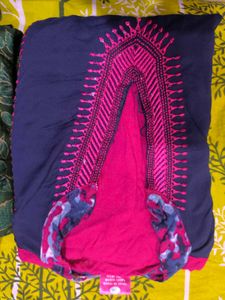 Pink &amp; Navy Printed Kurti