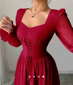 Elegant Red Midi Dress