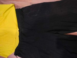 Yellow Top &amp; Black Pants Set