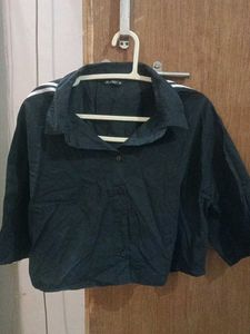 Striped Black Crop Top