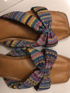 Boho Striped Bow Sandals