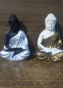 2 Piece Buddha Statue Set