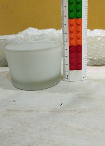 Big Size White Glass Candle Holder