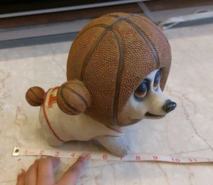Dog Basketball Sculpture Decor Piece