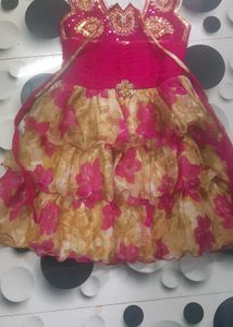 Pink & Gold Floral Party Dress