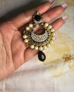 black n gold earrings