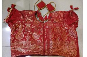 Red & Gold Indian Blouse Karwachauth Special