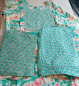Printed Rayon Kurti Set For Women