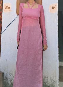 Pink Linen Kurta