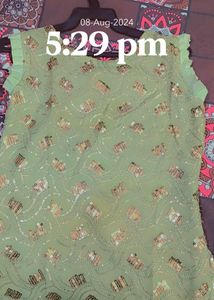 Embroided Pista Color Patiala Suit