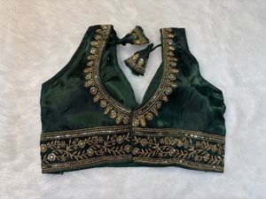 Elegant Green Embroidered Blouse