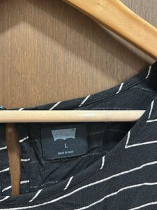 Chic Black &amp; White Striped Boho Top