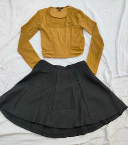 Forever 21 Top & Puella Short Skirt Set ( Combo )