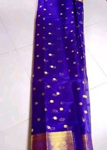 Neavy Blue Kanjivaram Silk With Blouse Piece