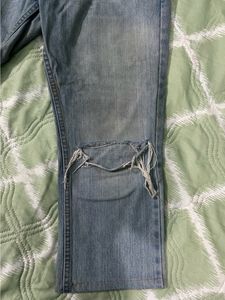 Blue Washed Ripped Denim