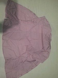 Checked Short Sleeve Top