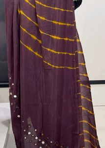 Pure Muslin Real Mirror Work Saree