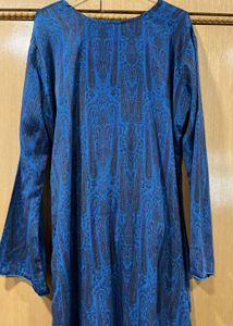 Elegant Blue Semi-Disheen Suit with Dupatta –