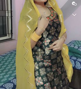 Full Lengh One Piece Dress With Mirror Duppata 🔥