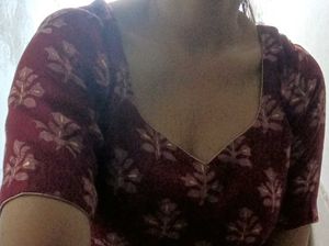 Maroon Printed Kurti Set