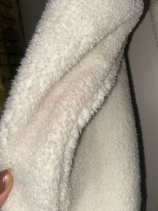 White Fur High Neck Front Zipper Jacket