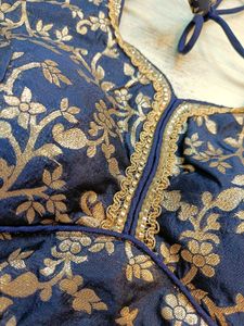 Elegant Blue &amp; Gold Blouse