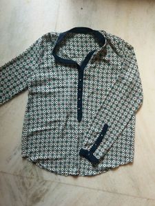 Patterned Long Sleeve Top