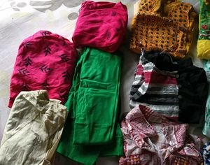 Mixed Kurti Bundle With Pant - Size Medium