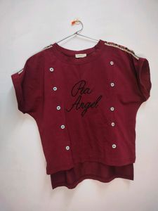 Maroon Crop Tshirt