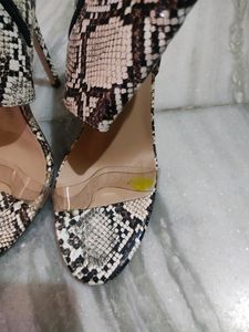 Snake Print Heels Sandals Boots Style Size 39