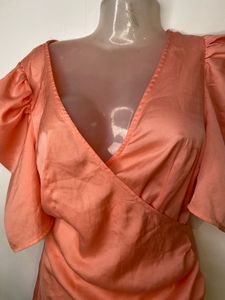 Sexy Satin Peach Dress