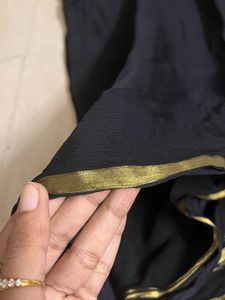 Beautiful Black Saree With Designer Blouse
